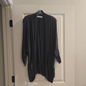 Stylish Charcoal Open Front Cardigan